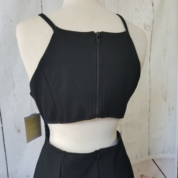 HARPER + LEMON Blk Sleeveless Halter Sheath Dress - Picture 4 of 8